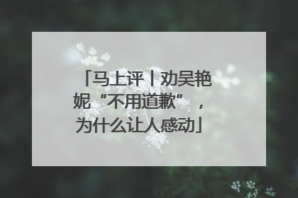 马上评丨劝吴艳妮“不用道歉”，为什么让人感动