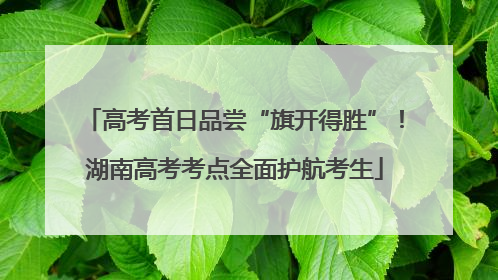高考首日品尝“旗开得胜”！湖南高考考点全面护航考生