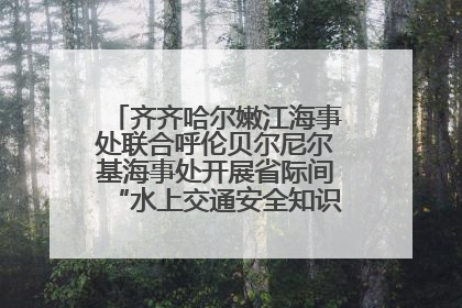 齐齐哈尔嫩江海事处联合呼伦贝尔尼尔基海事处开展省际间“水上交通安全知识进校园”活动