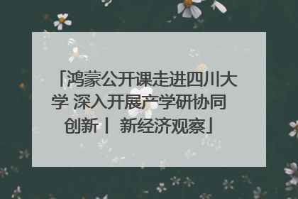 鸿蒙公开课走进四川大学 深入开展产学研协同创新丨 新经济观察