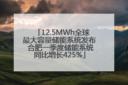 12.5MWh全球最大容量储能系统发布 合肥一季度储能系统同比增长425%