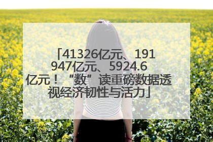 41326亿元、191947亿元、5924.6亿元！“数”读重磅数据透视经济韧性与活力