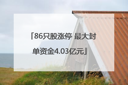 86只股涨停 最大封单资金4.03亿元