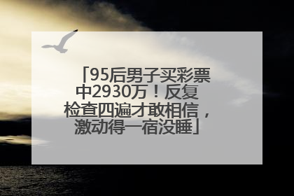95后男子买彩票中2930万！反复检查四遍才敢相信，激动得一宿没睡