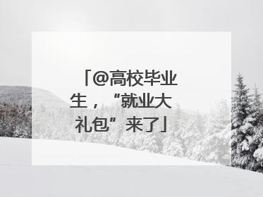 @高校毕业生，“就业大礼包”来了
