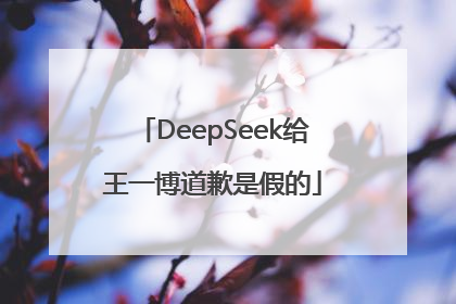 DeepSeek给王一博道歉是假的