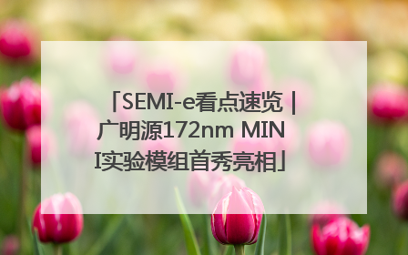 SEMI-e看点速览｜广明源172nm MINI实验模组首秀亮相