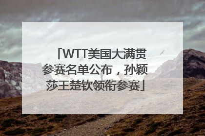 WTT美国大满贯参赛名单公布，孙颖莎王楚钦领衔参赛
